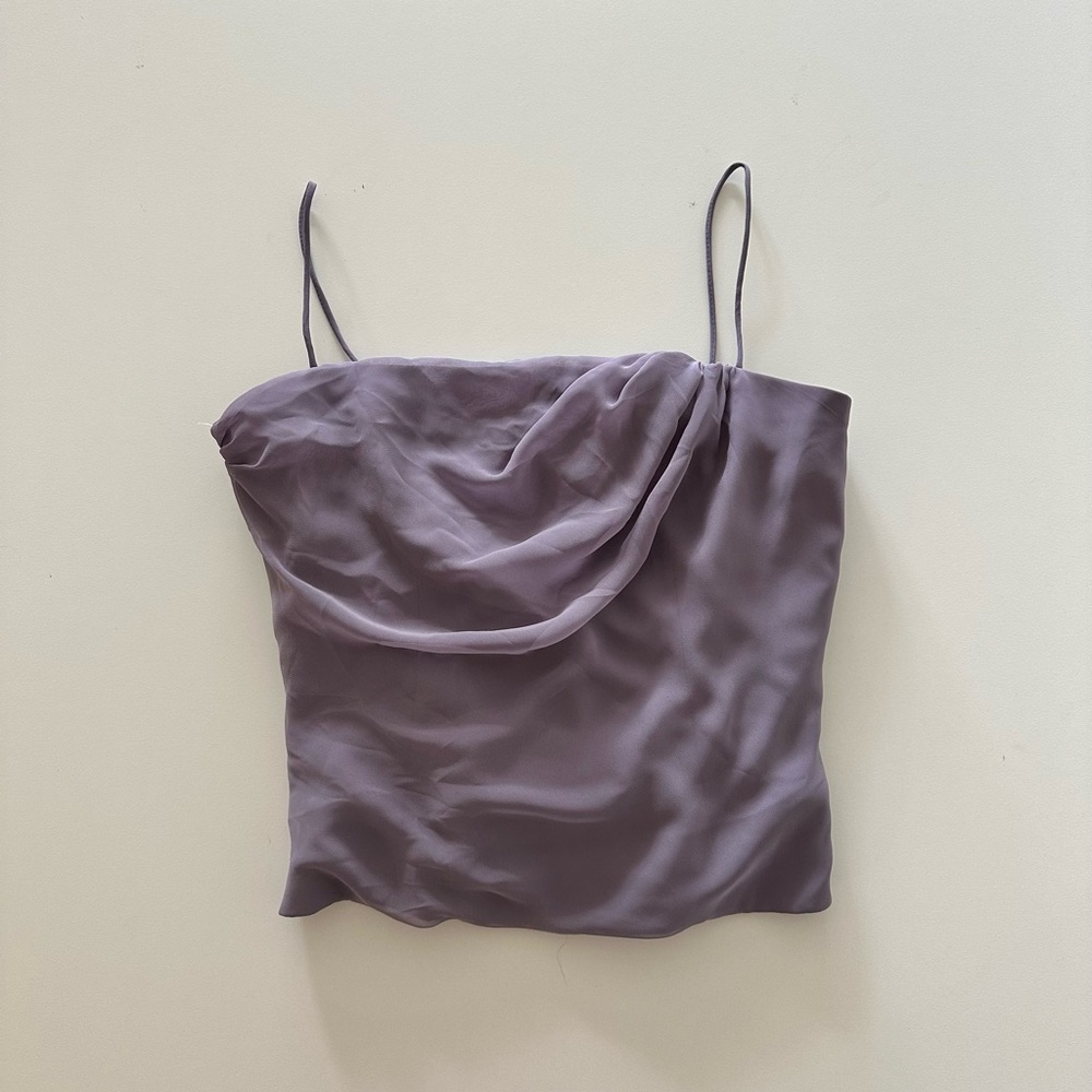Just Separates Y2K Vintage Purple Ruched Bodice Tank Top Purple 10 USA Draped